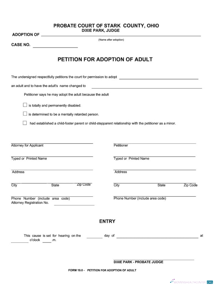 Download USA Probate court of Stark adoption certificate Photoshop template